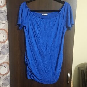 Doublju Royal Blue Short Sleeve Women's Maternity Top